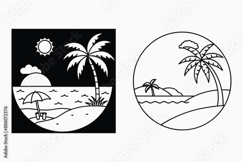 Tropical island with palm trees