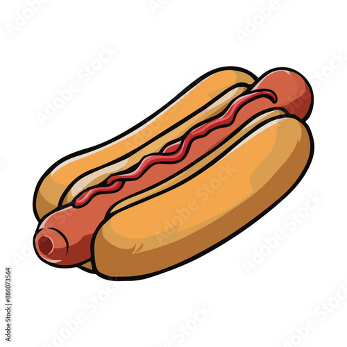 A colorful hotdog vector illustration