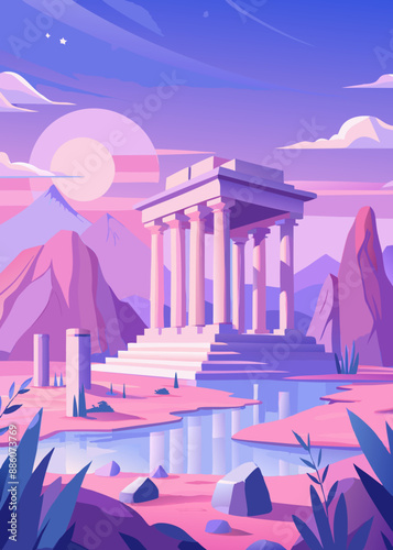 Bright ruins: a vector illustration in a mystical style.
Mysterious Ruins: photorealistic vector illustration.
Ancient ruins: colorful vector illustration.Mystical ancient ruins: vector illustration i