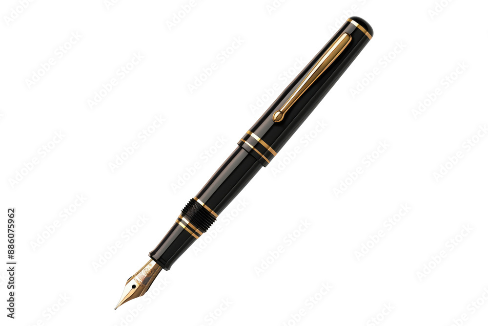 A fountain pen with a touch of classic isolated on transparent background A fountain pen with a touch of classic isolated on transparent background