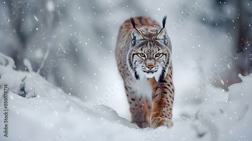 Lynx in the snow: A winter wildlife encounter