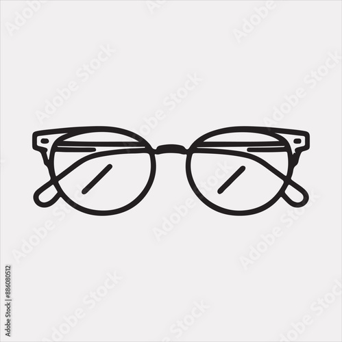 Eyeglasses icon silhouette vector on white background