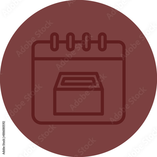 Charity Event Vector Line Maroon Circle Maroon