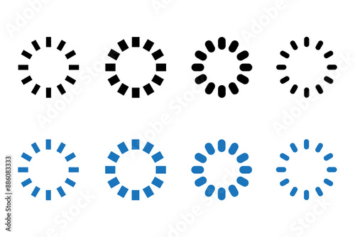 Loading icon collection. Vector illustration on white background.