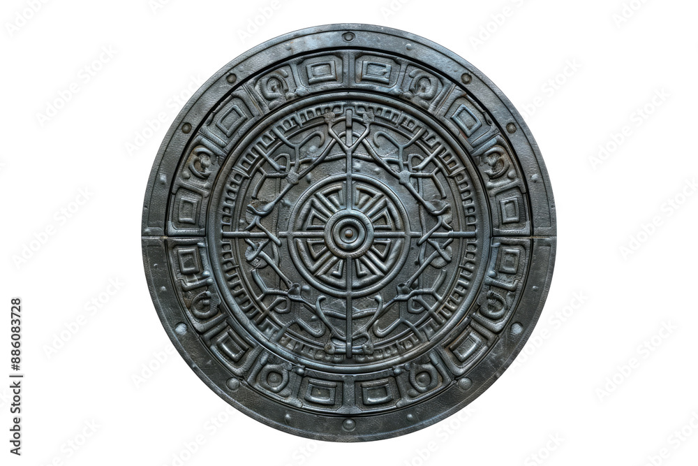 A round manhole cover isolated on transparent background A round manhole cover isolated on transparent background