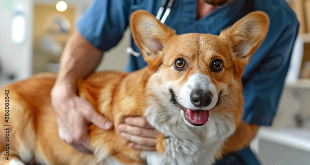 Welsh Corgi at vet clinic Welsh Corgi at vet clinic