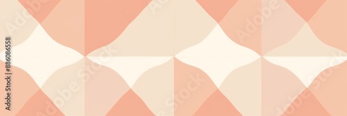 Wallpaper Mural A pattern of overlapping geometric shapes in pale pink and cream hues creates a soft and abstract design Torontodigital.ca