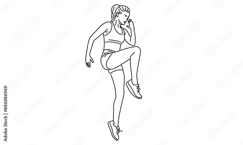 line art of woman stretching vector illustration line art of woman stretching vector illustration