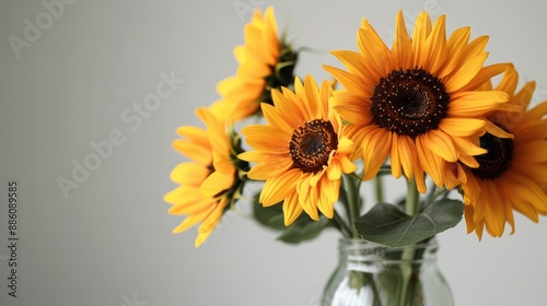 Sunflower flower arrangements in a vase. Product photography © CaptainMCity