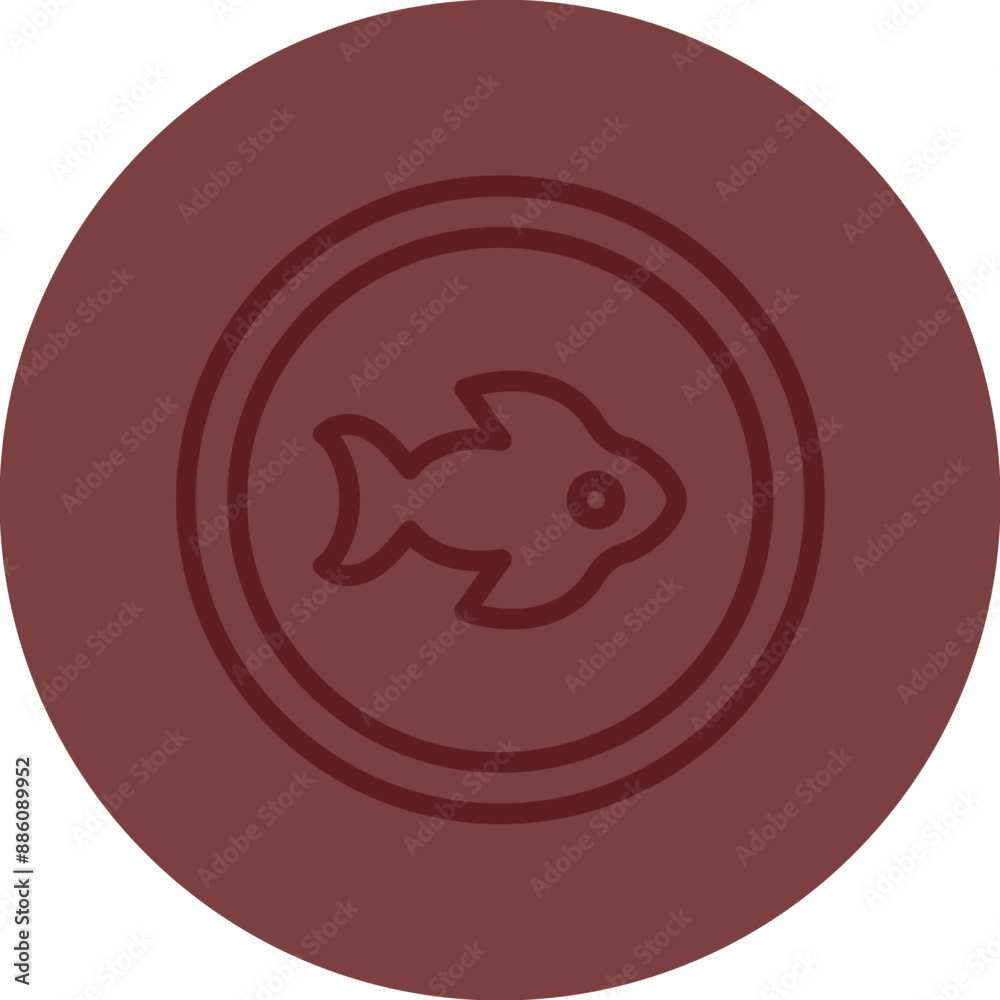 Fish Vector Line Maroon Circle Maroon Fish Vector Line Maroon Circle Maroon