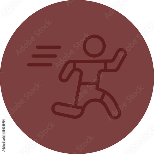 Runner Vector Line Maroon Circle Maroon