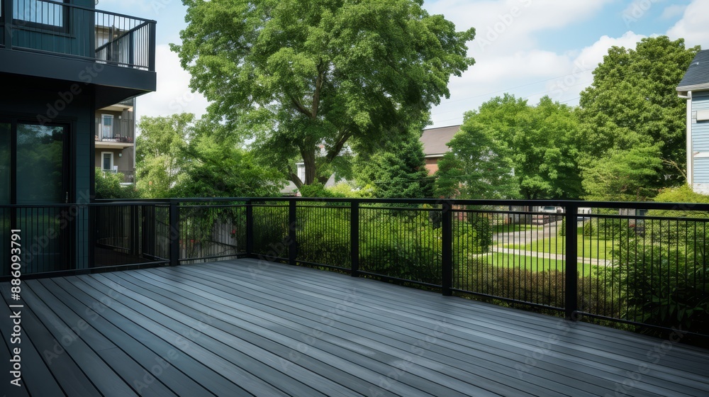 Cozy modern apartment balcony with aluminum railings for a welcoming outdoor living space Cozy modern apartment balcony with aluminum railings for a welcoming outdoor living space