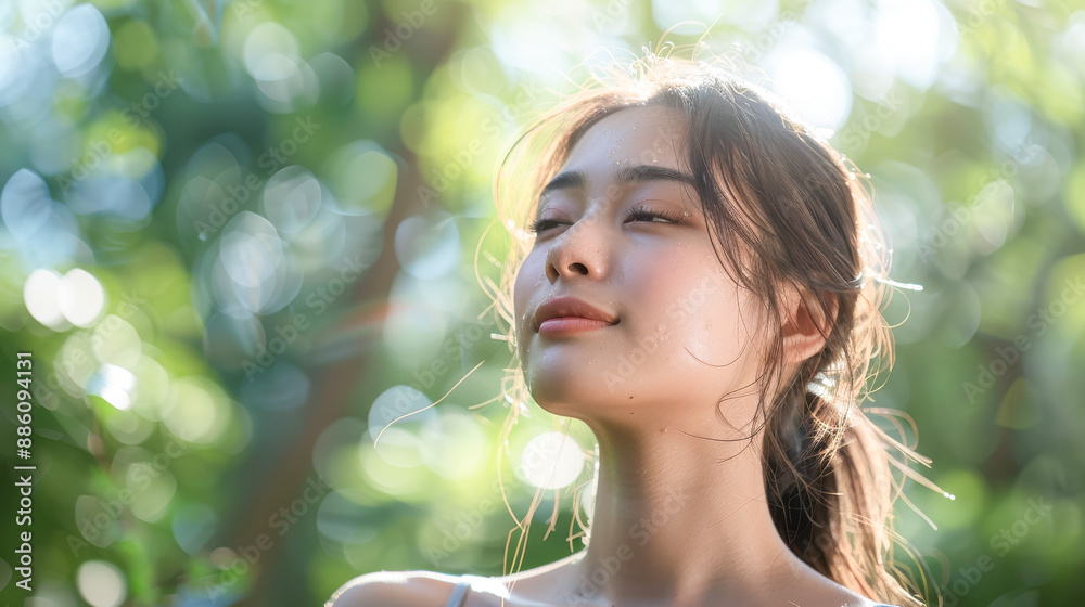 ヨガをする若い女性 ヨガをする若い女性