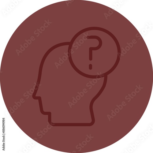 Thinking Vector Line Maroon Circle Maroon