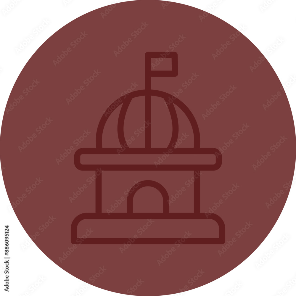 Congress Vector Line Maroon Circle Maroon