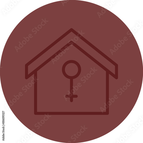 Refuge Vector Line Maroon Circle Maroon