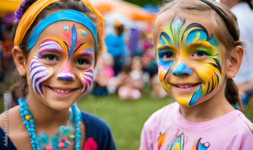 Creative Balloon Artist Twists Balloons, Making Colorful Sculptures. Energetic Party Scene with Balloons, Pump, and Children Admiring Balloon Animals. 