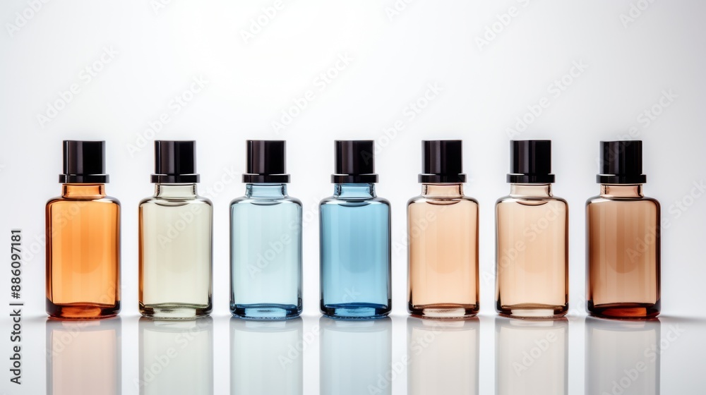 transparent bottle cosmetics on the white background transparent bottle cosmetics on the white background