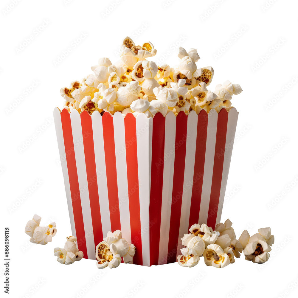 Box of Popcorn Isolated on Transparent or White Background, PNG Box of Popcorn Isolated on Transparent or White Background, PNG