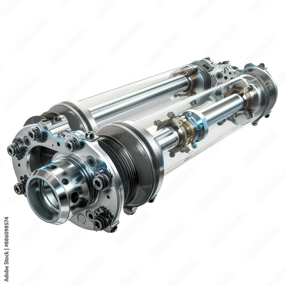Axle with Electric Motor and Transmission Isolated on Transparent or White Background, PNG Axle with Electric Motor and Transmission Isolated on Transparent or White Background, PNG