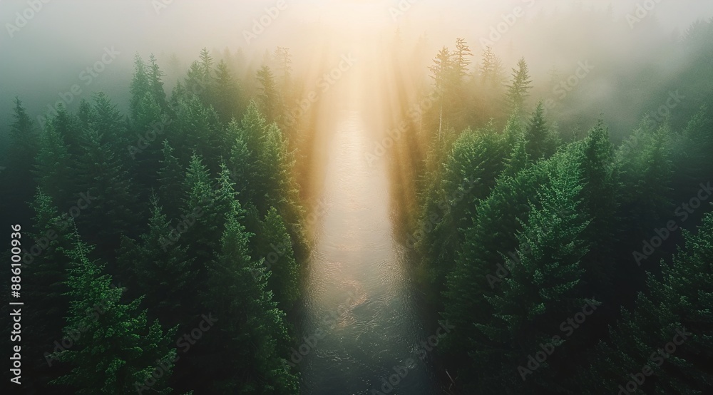 Fototapeta premium mist in the forest