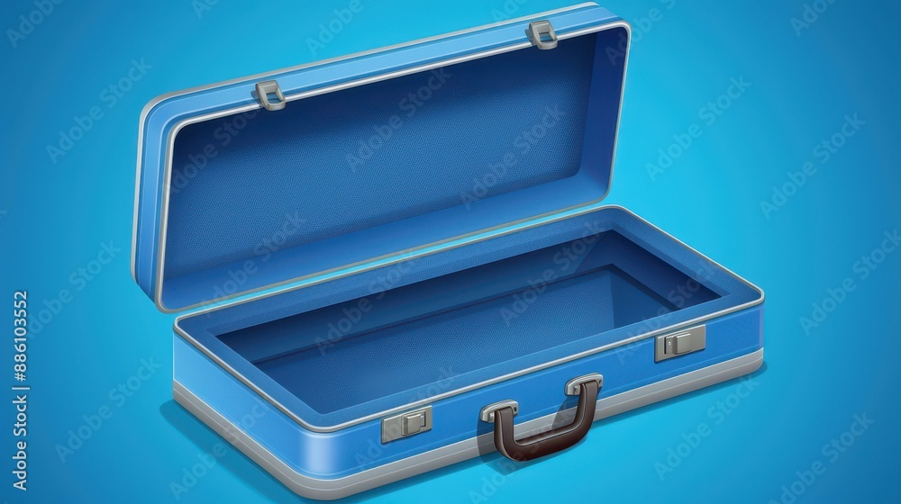 Vibrant suitcase illustration with a convenient handle for easy transportation.