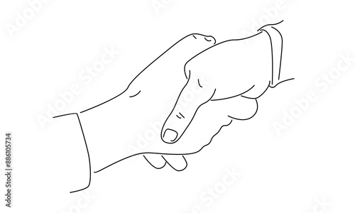 line art of two businessmen shaking hands vector illustration 
