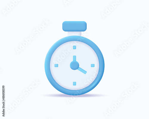 3d clocks realistic icon vector concept