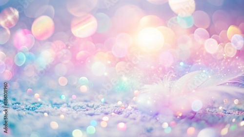 Soft focus pastel clouds of lavender, peach, and mint dance across a whimsical, ethereal landscape of creamy, dreamy abstraction.