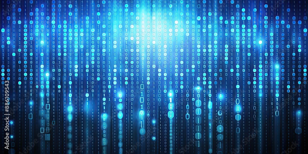 Abstract background of binary code in shades of blue , technology, digital, data, information, programming Abstract background of binary code in shades of blue , technology, digital, data, information, programming
