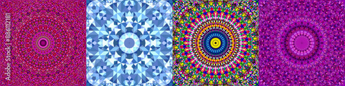 Seamless geometrical mandala pattern set