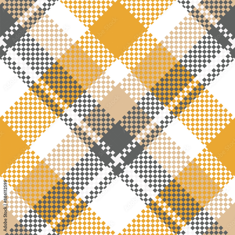 Texture fabric check. Tartan vector plaid. Seamless textile pattern background.