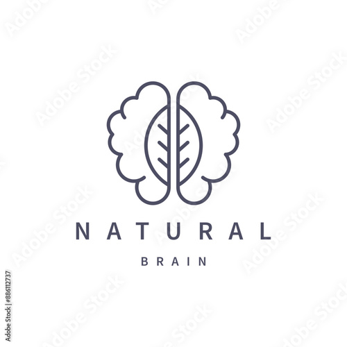 Natural brain icon sign symbol hipster vintage logo