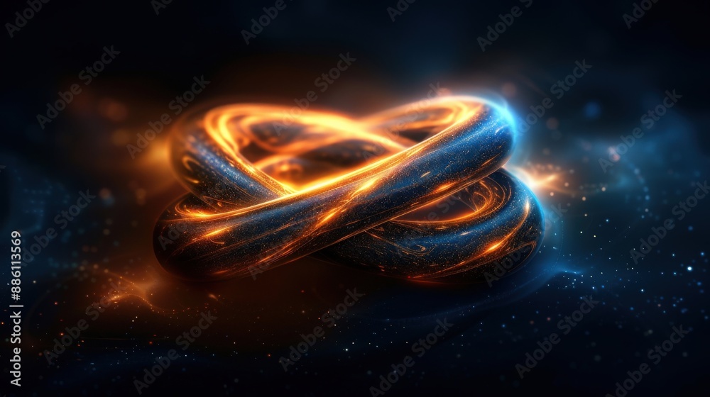 A knot formed by celestial bodies representing cosmic hope A knot formed by celestial bodies representing cosmic hope