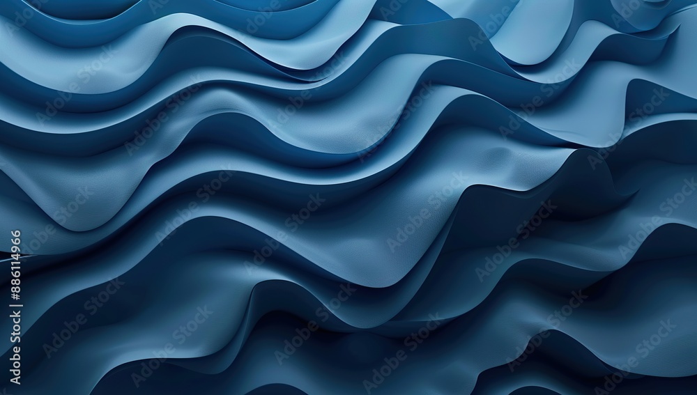 Obraz premium Abstract Blue Waves - 3D Render