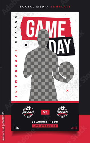 Soccer Game Day Banner Flyer Social Media Template for Sports Tournament