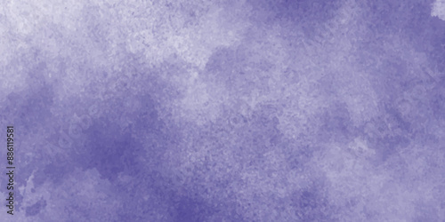 Soft fluffy white cloud on the blue sky with watercolor texture, Color sky with clouds and tiny fogg, Purple background and texture of clouds surrounding randomly.