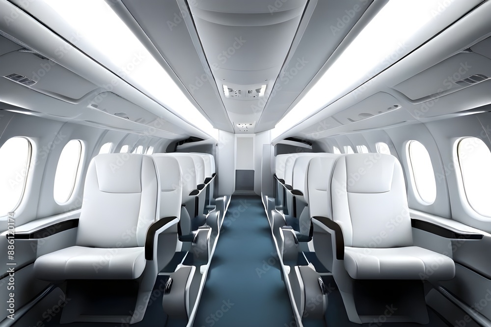 interior of a passenger plane interior of a passenger plane