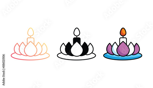 Vesak icon design with white background stock illustration