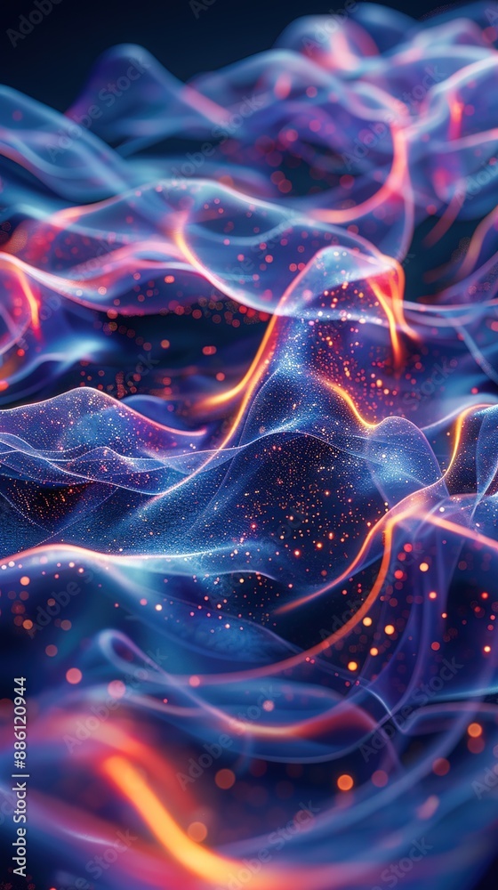 Fototapeta premium darkish colors, colorful background, ai power, illuminated, high quality, rare artistic style, expensive look, 3d experience, simple but cool,
