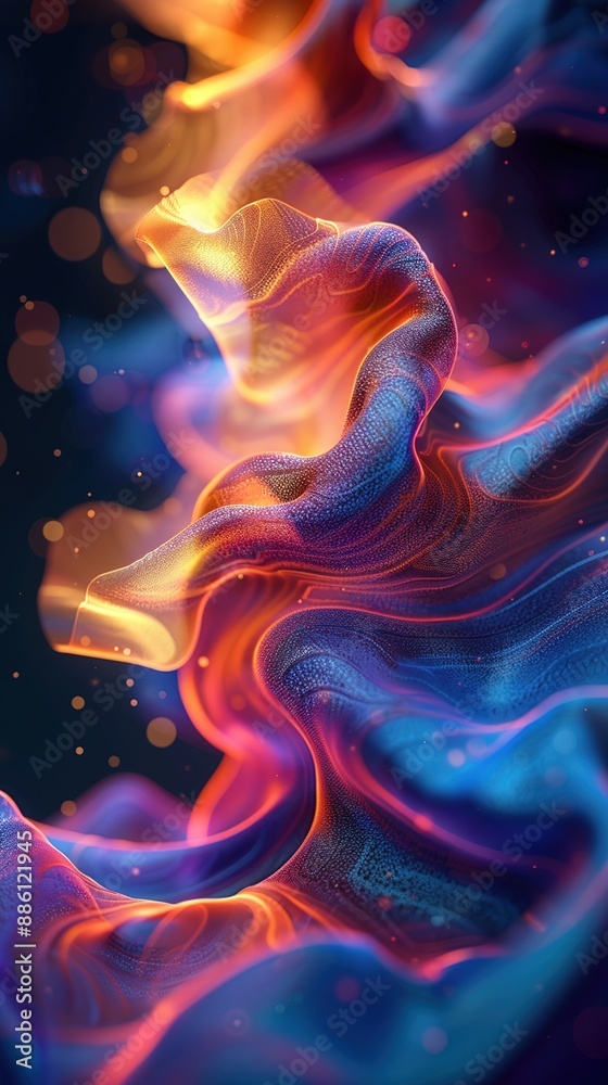 Obraz premium darkish colors, colorful background, ai power, illuminated, high quality, rare artistic style, expensive look, 3d experience, simple but cool