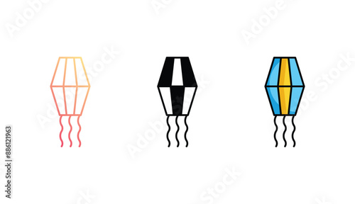 Festa Junina icon design with white background stock illustration