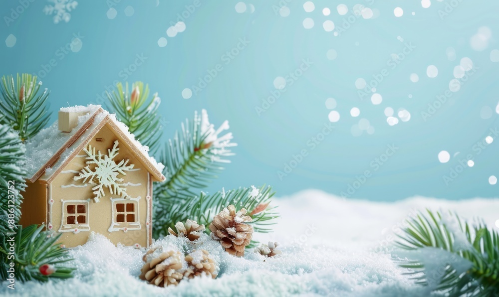 Chrismas festive celebrate greeting background of joyful house with snow flake and pine tree xmas theme decoration joyful and happiness ambient moment template design Chrismas festive celebrate greeting background of joyful house with snow flake and pine tree xmas theme decoration joyful and happiness ambient moment template design