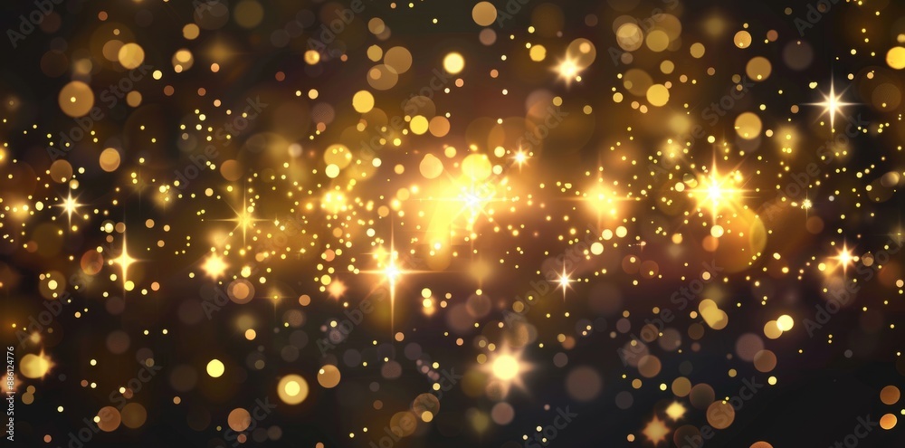 Abstract glowing light effect with bokeh and stars. Abstract glowing light effect with bokeh and stars.
