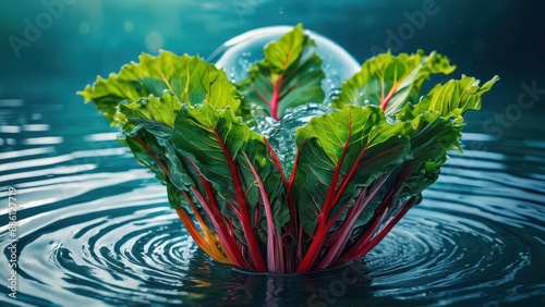 Red Veined Sorrel in Water. photo