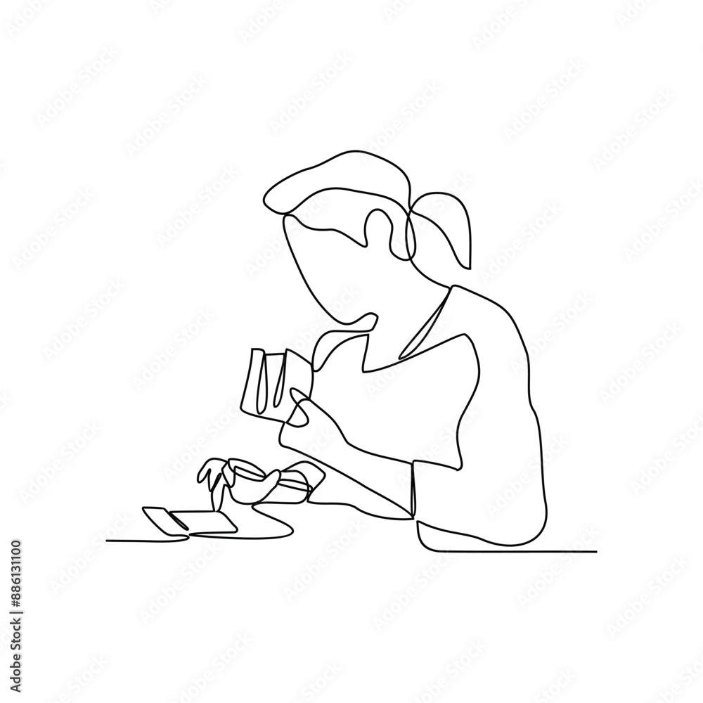 One continuous line drawing of counting money vector illustration. Economic themes in simple linear style vector design concept. Investment is process of allocating resources like money and home. One continuous line drawing of counting money vector illustration. Economic themes in simple linear style vector design concept. Investment is process of allocating resources like money and home.