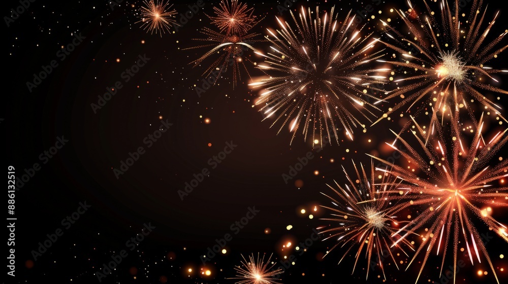 Festive fireworks background with black copy space, Festive fireworks background with black copy space,