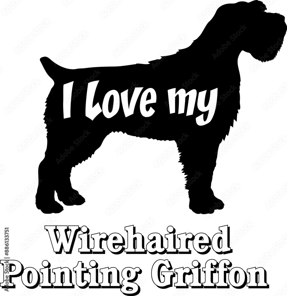 Wirehaired Pointing Griffon I love my dog Dog silhouette dog breeds logo dog monogram vector
Wirehaired Pointing Griffon I love my dog Dog silhouette dog breeds logo dog monogram vector