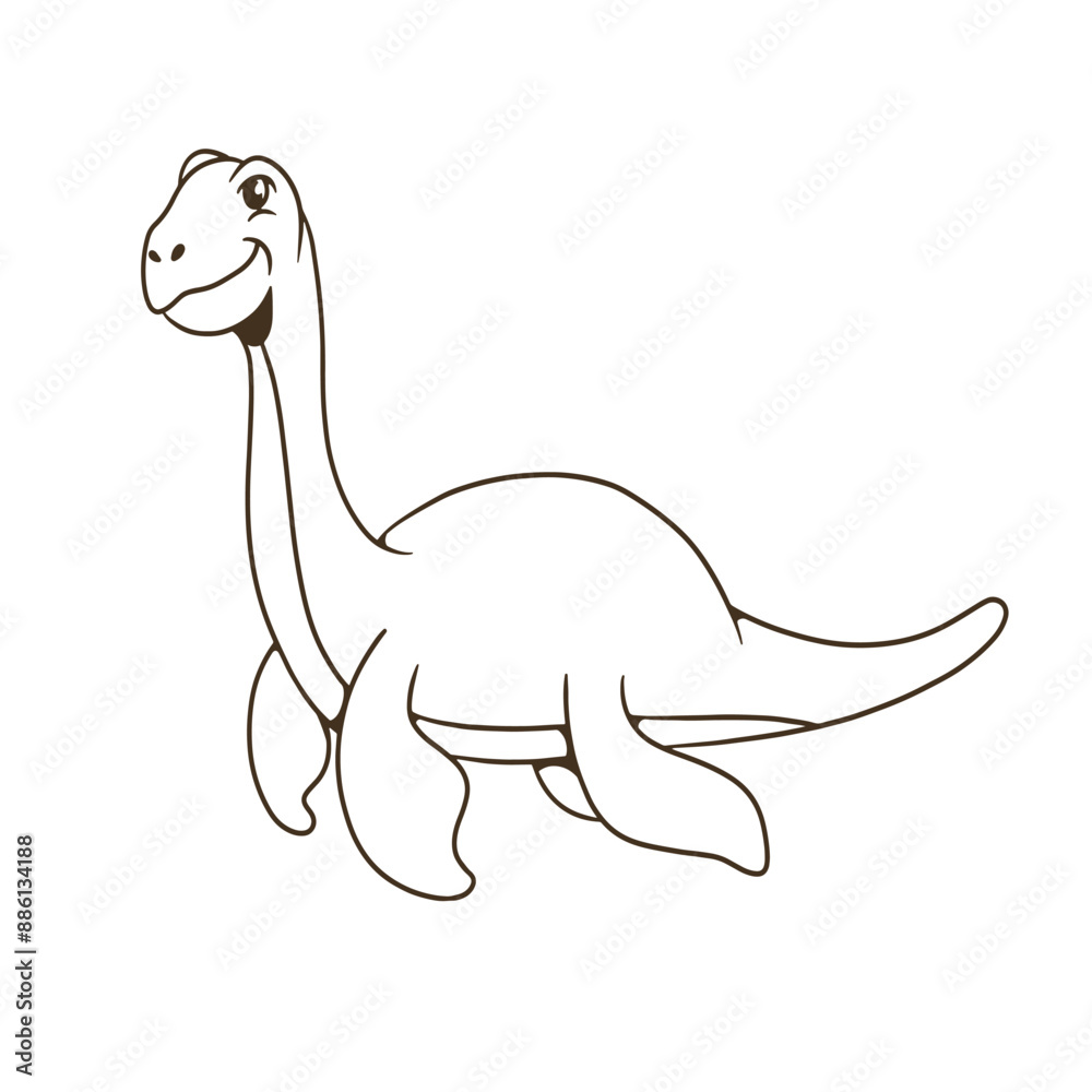 Obraz premium mascot animal plesiosaurus good for coloring book, doodle, etc