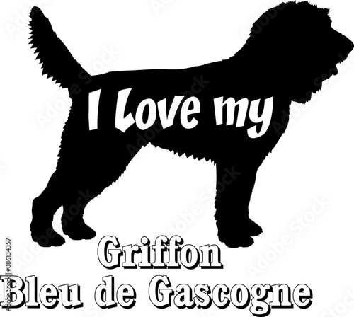 Wallpaper Mural Griffon Bleu de Gascogne I love my dog Dog silhouette dog breeds logo dog monogram vector
 Torontodigital.ca